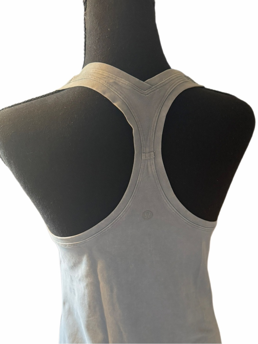 Lululemon Athleta Racer Back Distressed Light Blue Fitted Tank top- medium - Picture 8 of 9